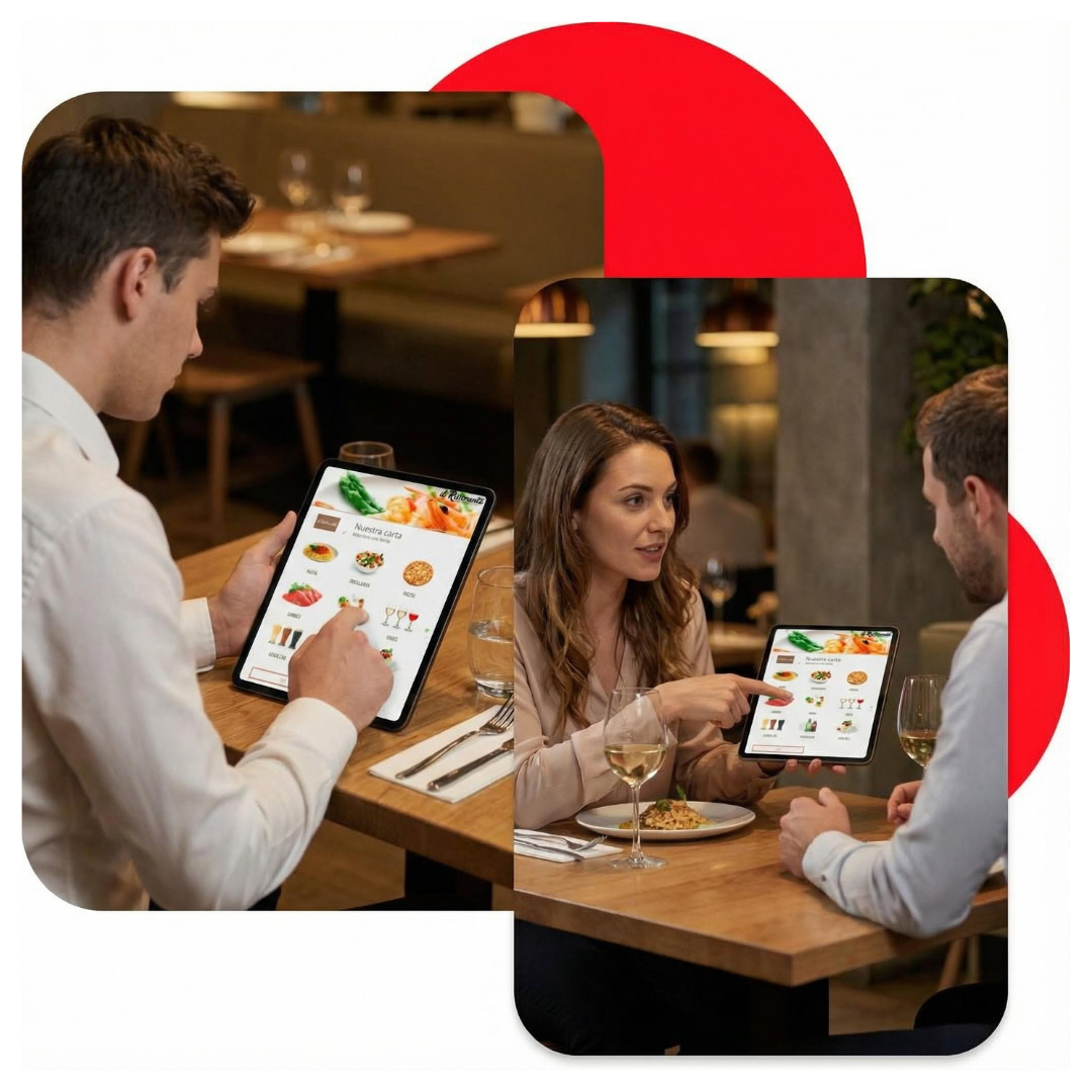 Pedido desde la mesa mediante menú digital en tablet y móvil