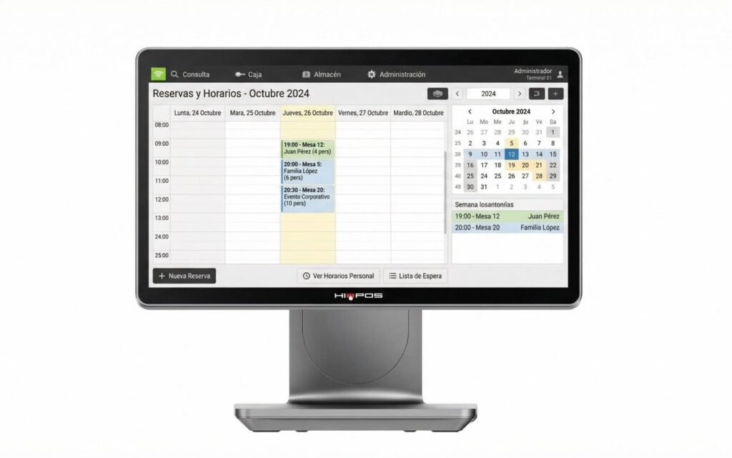 TPV HIOPOS con dashboard reserva de citas